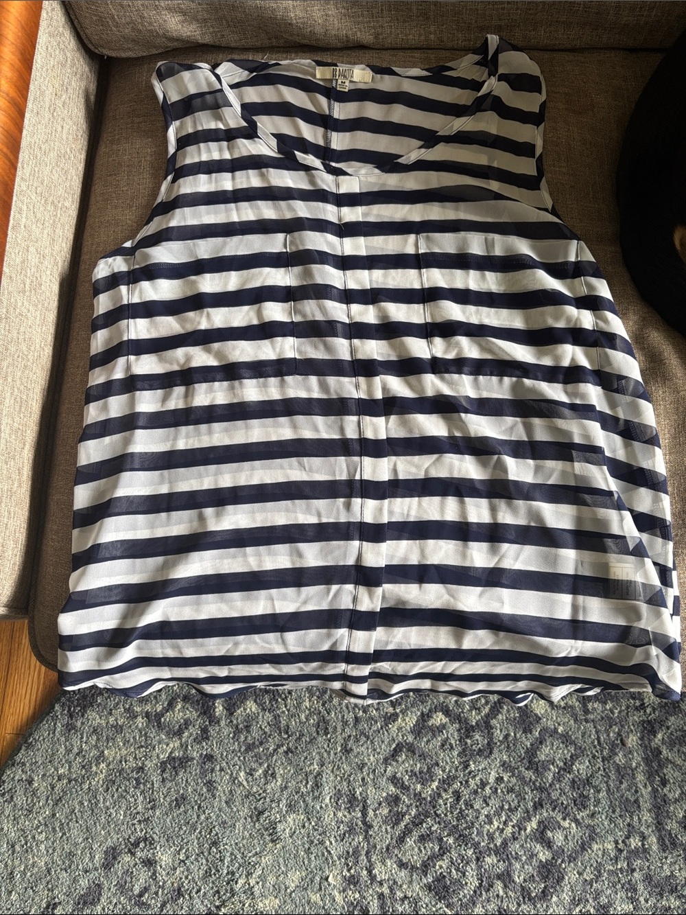 BB Dakota Navy and White Striped Tank Top